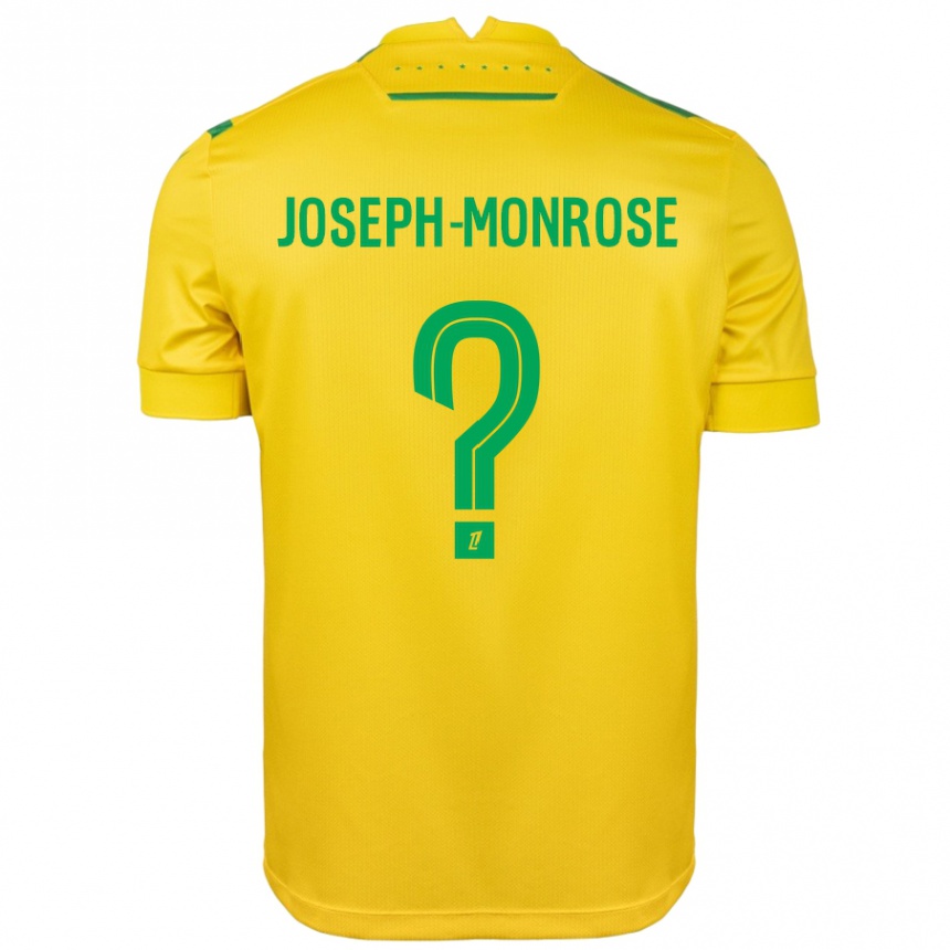 Gyermek Labdarúgás Florian Joseph-Monrose #0 Sárga Zöld Hazai Jersey 2024/25 Mez Póló Ing