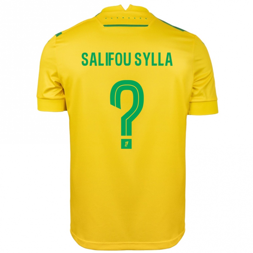 Gyermek Labdarúgás Salifou Sylla #0 Sárga Zöld Hazai Jersey 2024/25 Mez Póló Ing