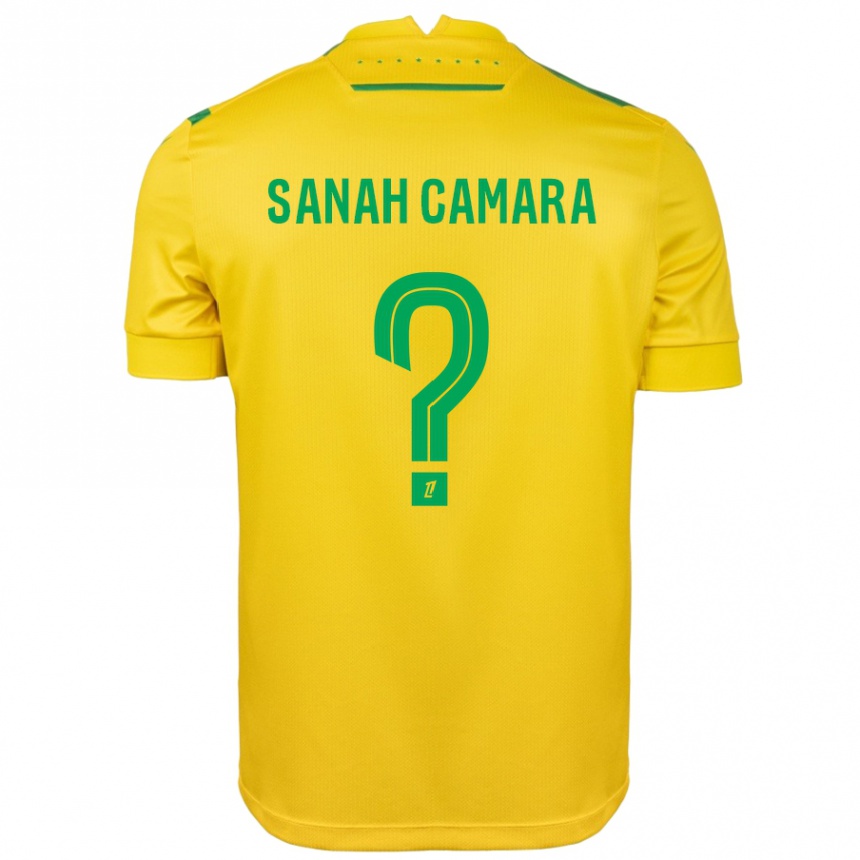 Gyermek Labdarúgás Sanah Camara #0 Sárga Zöld Hazai Jersey 2024/25 Mez Póló Ing