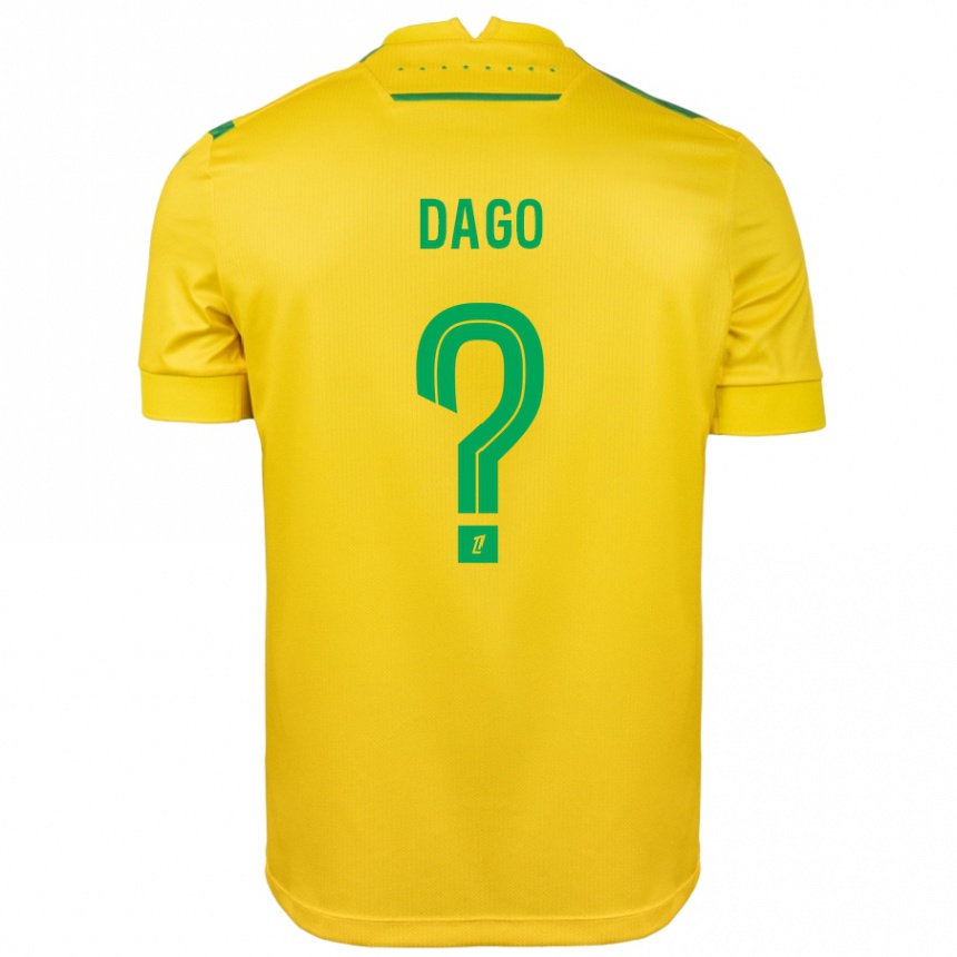 Gyermek Labdarúgás Joshua Dago #0 Sárga Zöld Hazai Jersey 2024/25 Mez Póló Ing