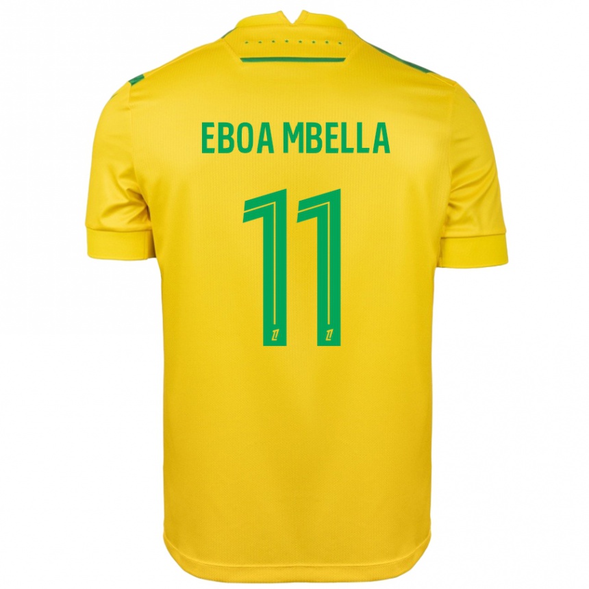 Gyermek Labdarúgás Eden Eboa Mbella #11 Sárga Zöld Hazai Jersey 2024/25 Mez Póló Ing