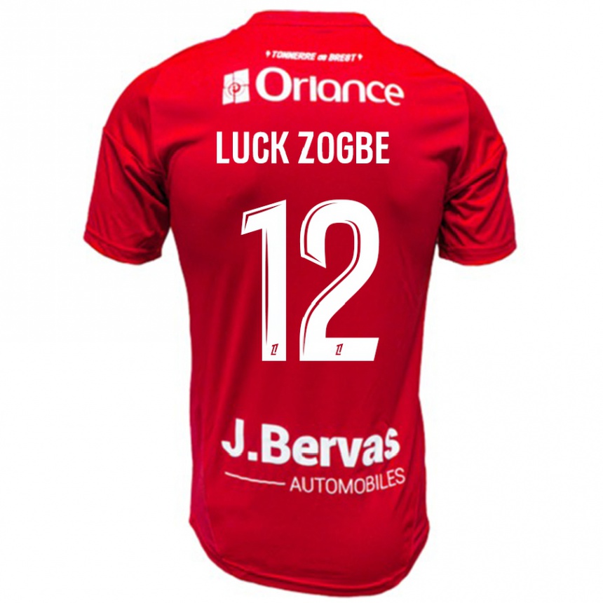 Gyermek Labdarúgás Luck Zogbé #12 Piros Fehér Hazai Jersey 2024/25 Mez Póló Ing