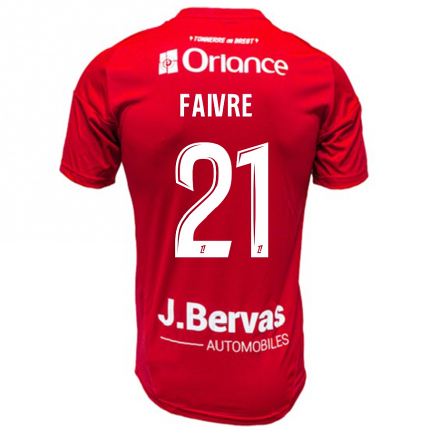 Gyermek Labdarúgás Romain Faivre #21 Piros Fehér Hazai Jersey 2024/25 Mez Póló Ing