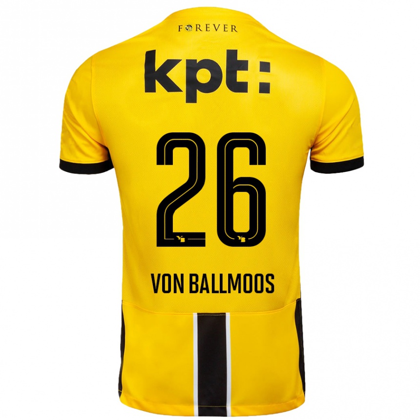 Gyermek Labdarúgás David Von Ballmoos #26 Sárga Fekete Hazai Jersey 2024/25 Mez Póló Ing