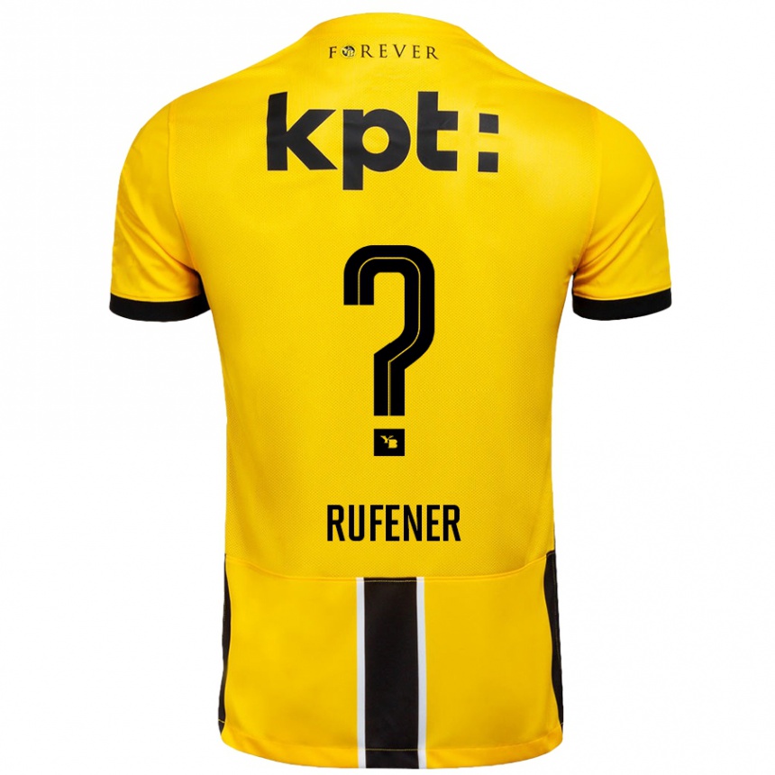 Gyermek Labdarúgás Elio Rufener #0 Sárga Fekete Hazai Jersey 2024/25 Mez Póló Ing