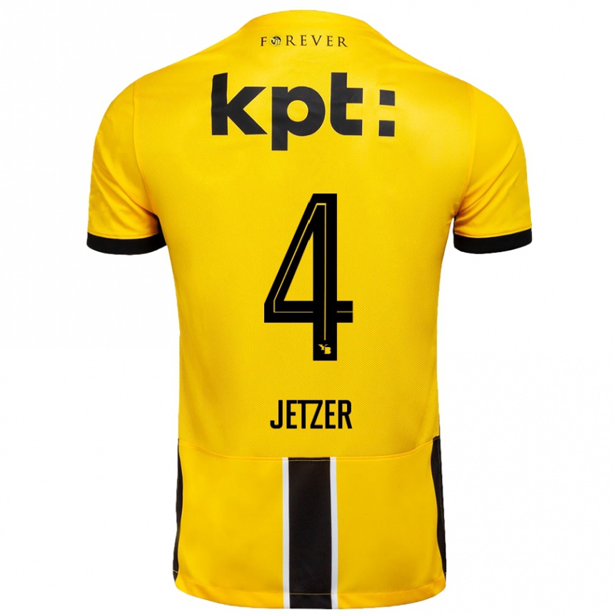 Gyermek Labdarúgás Lorin Jetzer #4 Sárga Fekete Hazai Jersey 2024/25 Mez Póló Ing