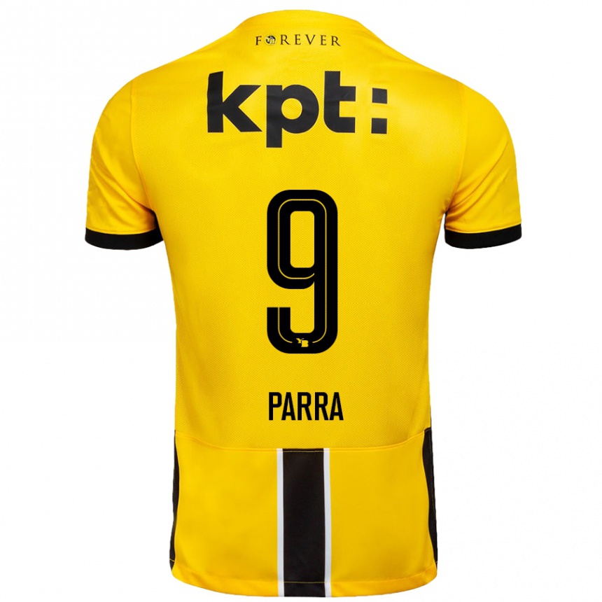 Gyermek Labdarúgás Hugo Parra #9 Sárga Fekete Hazai Jersey 2024/25 Mez Póló Ing