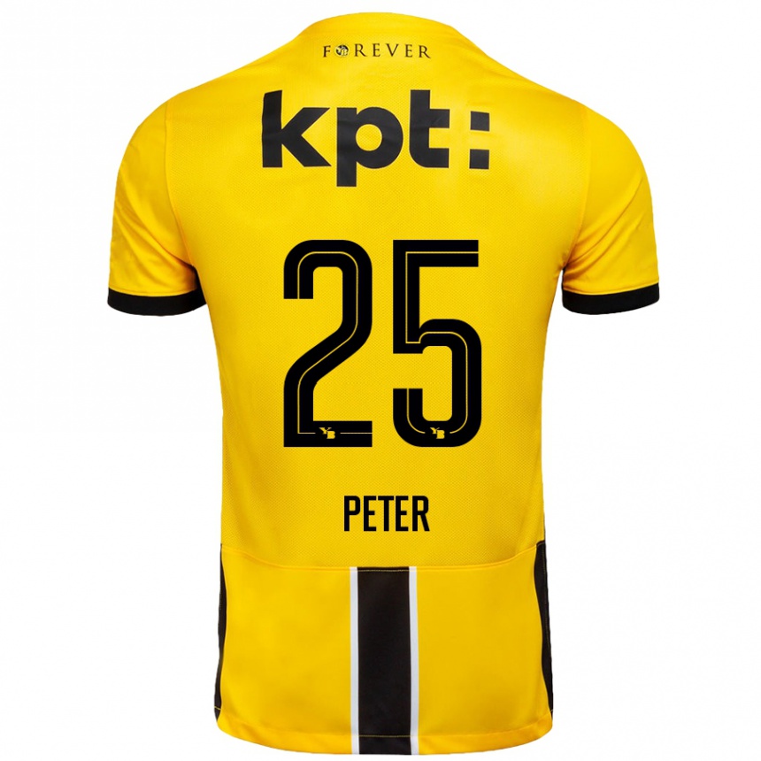 Gyermek Labdarúgás Luc Peter #25 Sárga Fekete Hazai Jersey 2024/25 Mez Póló Ing