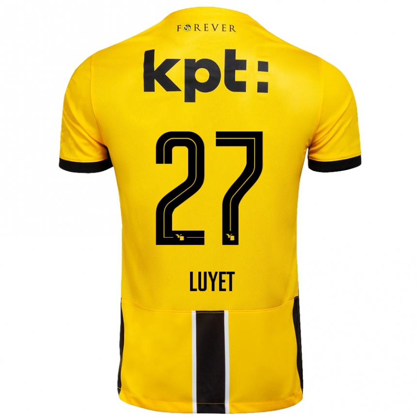 Gyermek Labdarúgás Naomi Luyet #27 Sárga Fekete Hazai Jersey 2024/25 Mez Póló Ing