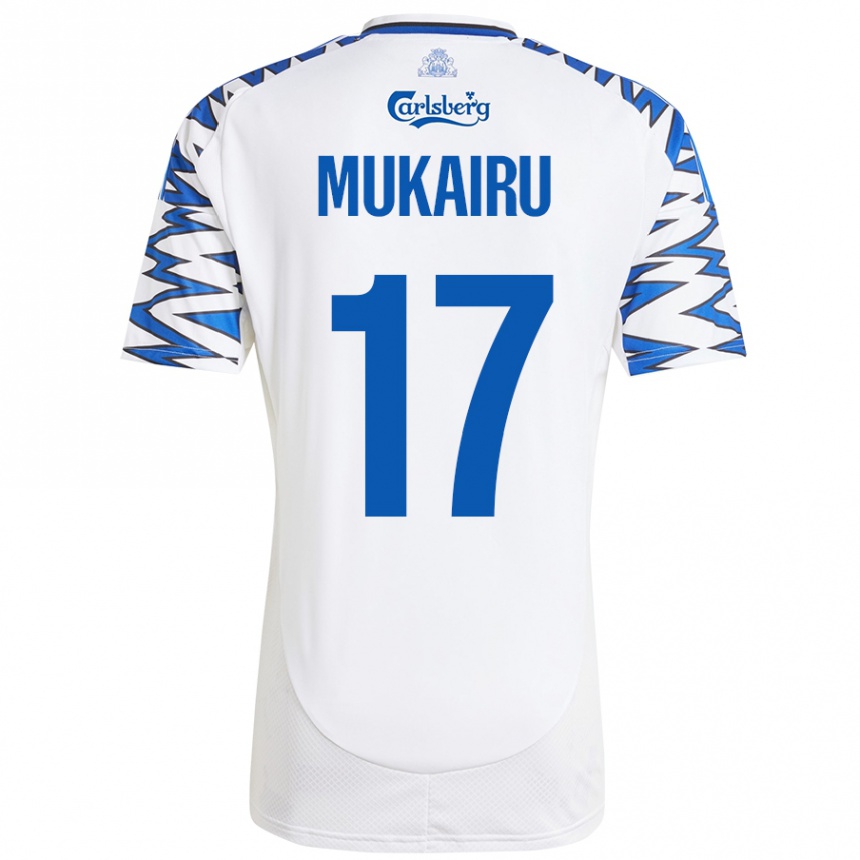 Gyermek Labdarúgás Paul Mukairu #17 Fehér Ég Kék Hazai Jersey 2024/25 Mez Póló Ing