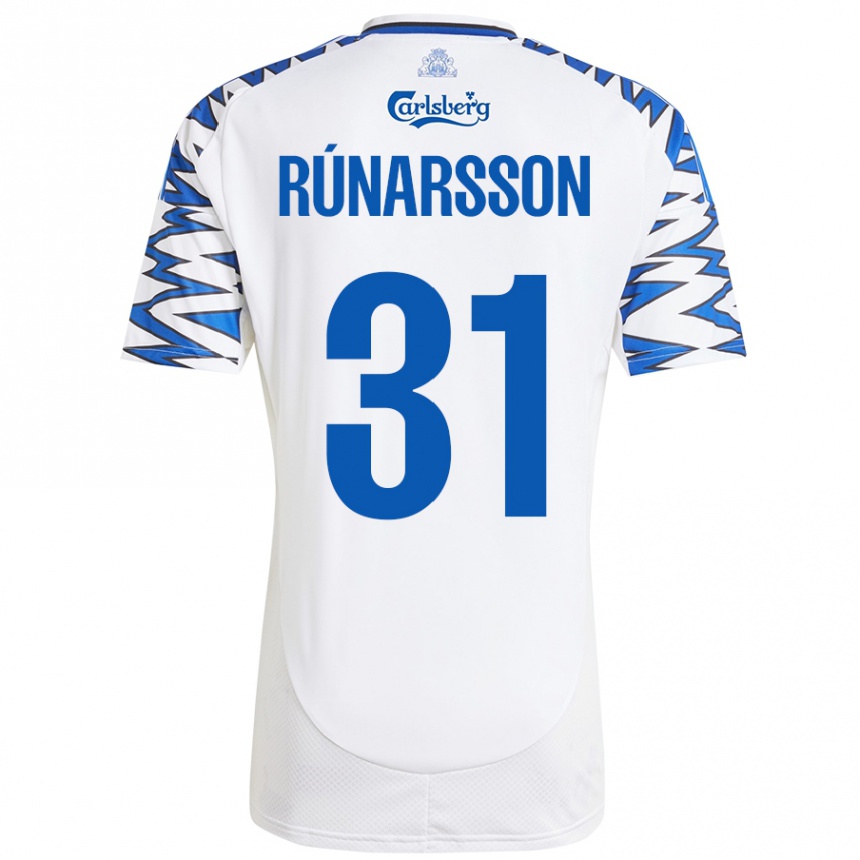 Gyermek Labdarúgás Runar Alex Runarsson #31 Fehér Ég Kék Hazai Jersey 2024/25 Mez Póló Ing