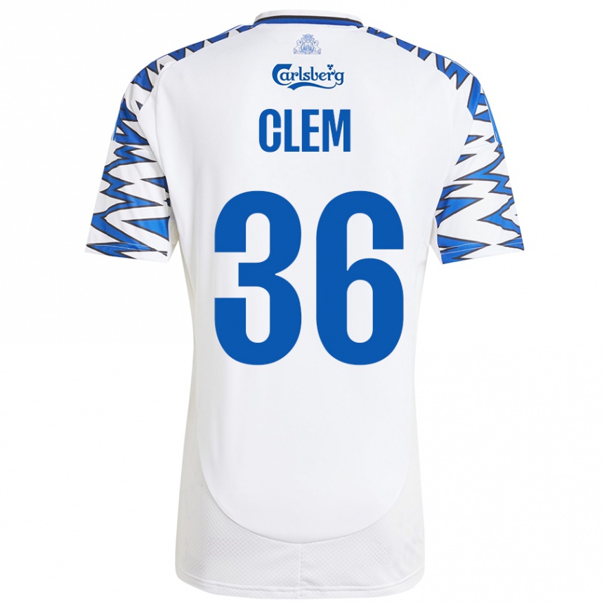 Gyermek Labdarúgás William Clem #36 Fehér Ég Kék Hazai Jersey 2024/25 Mez Póló Ing