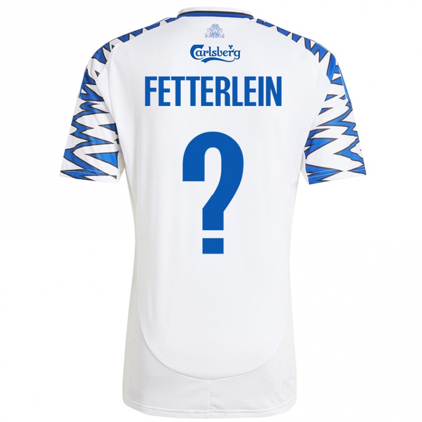 Gyermek Labdarúgás Sean Fetterlein #0 Fehér Ég Kék Hazai Jersey 2024/25 Mez Póló Ing