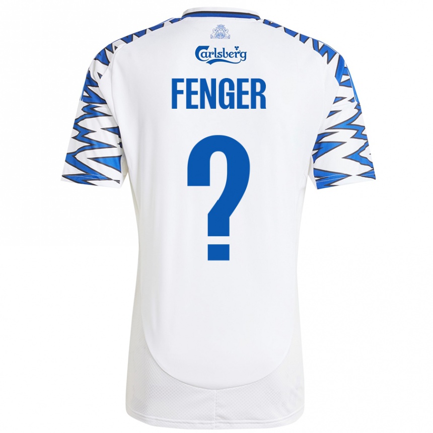 Gyermek Labdarúgás Oskar Fenger #0 Fehér Ég Kék Hazai Jersey 2024/25 Mez Póló Ing