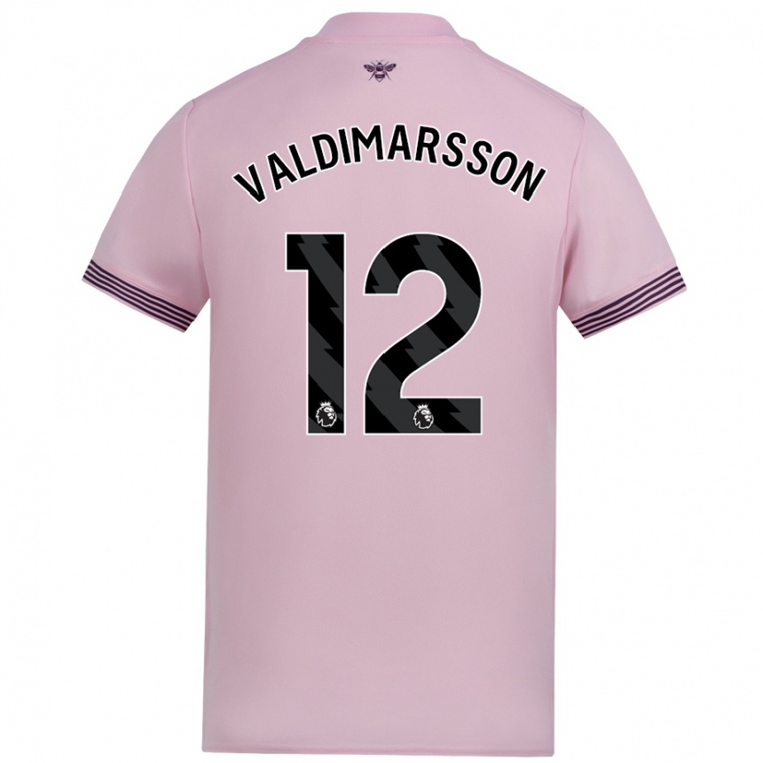 Gyermek Labdarúgás Hákon Rafn Valdimarsson #12 Rózsaszín Idegenbeli Jersey 2024/25 Mez Póló Ing