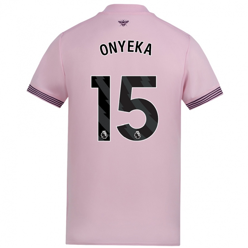 Gyermek Labdarúgás Frank Onyeka #15 Rózsaszín Idegenbeli Jersey 2024/25 Mez Póló Ing