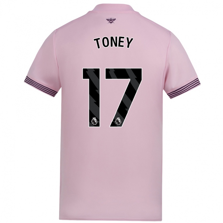 Gyermek Labdarúgás Ivan Toney #17 Rózsaszín Idegenbeli Jersey 2024/25 Mez Póló Ing