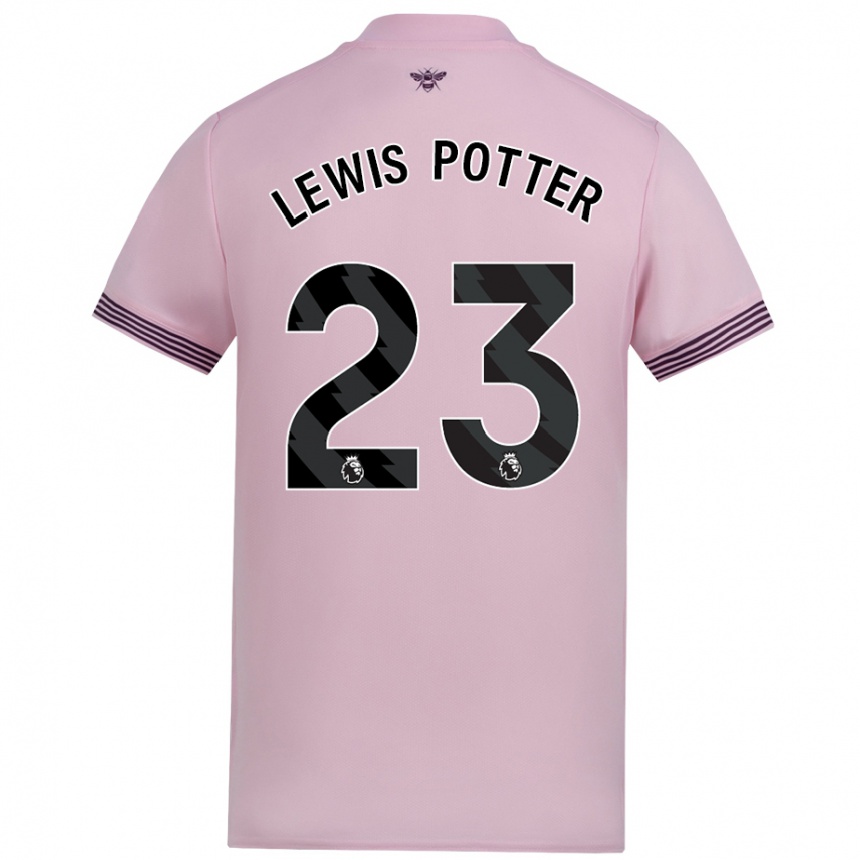 Gyermek Labdarúgás Keane Lewis-Potter #23 Rózsaszín Idegenbeli Jersey 2024/25 Mez Póló Ing