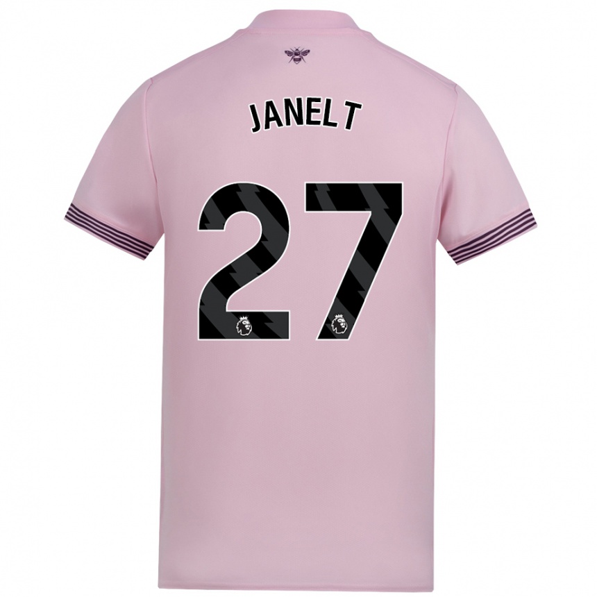 Gyermek Labdarúgás Vitaly Janelt #27 Rózsaszín Idegenbeli Jersey 2024/25 Mez Póló Ing