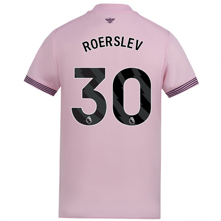 Gyermek Labdarúgás Mads Roerslev #30 Rózsaszín Idegenbeli Jersey 2024/25 Mez Póló Ing