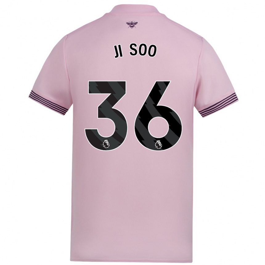 Gyermek Labdarúgás Ji-Soo Kim #36 Rózsaszín Idegenbeli Jersey 2024/25 Mez Póló Ing