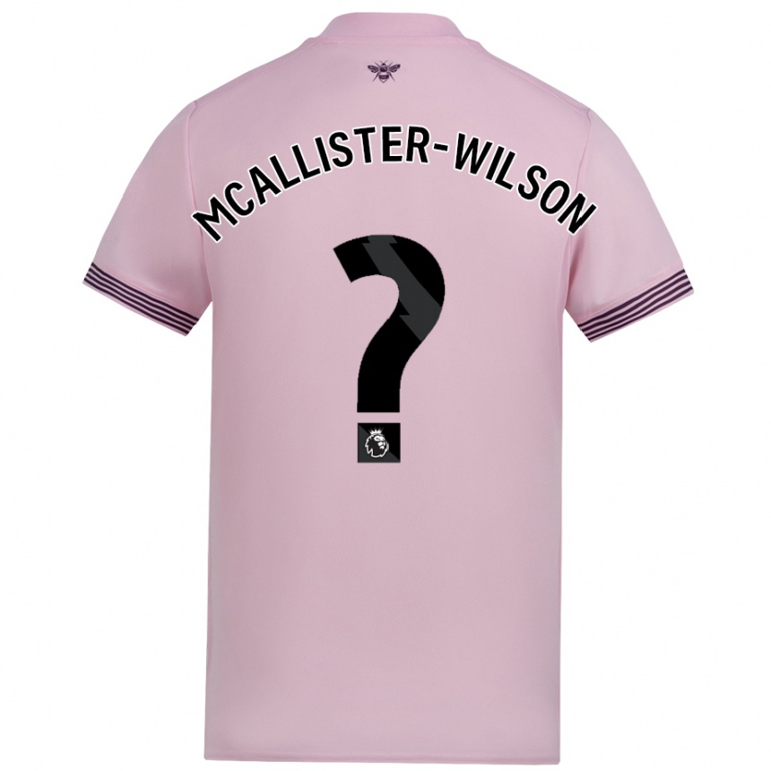 Gyermek Labdarúgás Zack Mcallister-Wilson #0 Rózsaszín Idegenbeli Jersey 2024/25 Mez Póló Ing