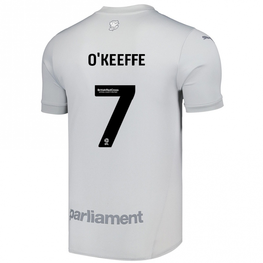 Gyermek Labdarúgás Corey O'keeffe #7 Ezüstszürke Idegenbeli Jersey 2024/25 Mez Póló Ing