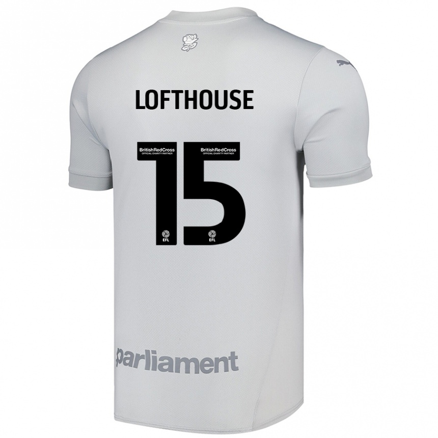 Gyermek Labdarúgás Kyran Lofthouse #15 Ezüstszürke Idegenbeli Jersey 2024/25 Mez Póló Ing