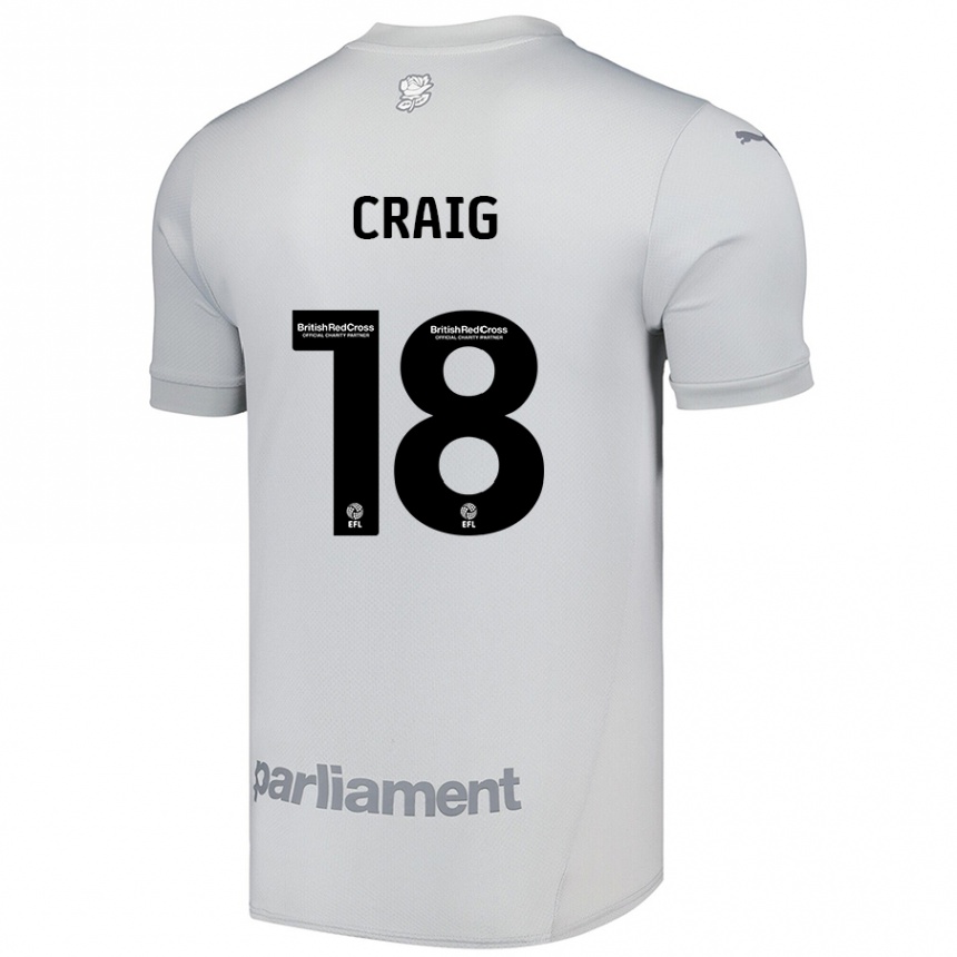 Gyermek Labdarúgás Matthew Craig #18 Ezüstszürke Idegenbeli Jersey 2024/25 Mez Póló Ing