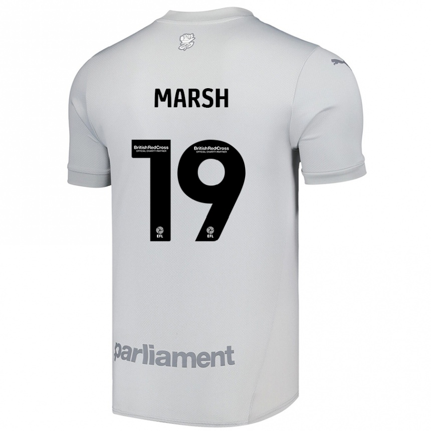 Gyermek Labdarúgás Aiden Marsh #19 Ezüstszürke Idegenbeli Jersey 2024/25 Mez Póló Ing