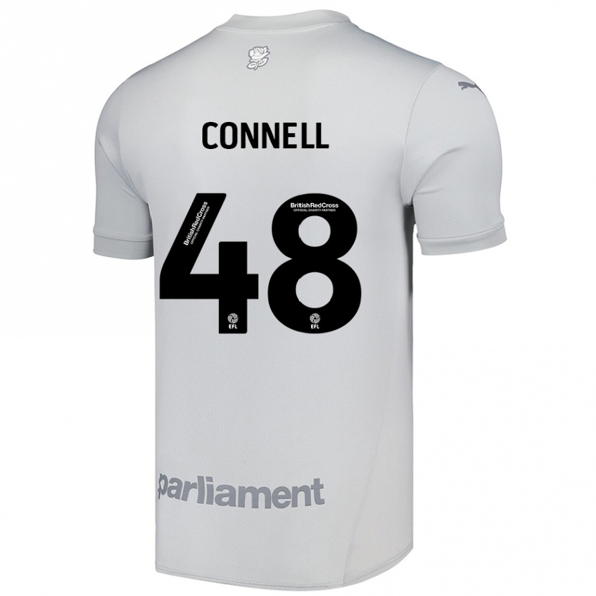 Gyermek Labdarúgás Luca Connell #48 Ezüstszürke Idegenbeli Jersey 2024/25 Mez Póló Ing