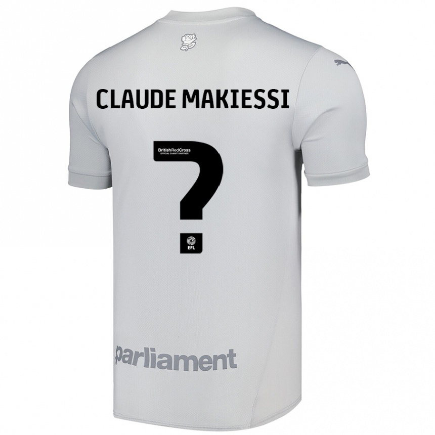 Gyermek Labdarúgás Jean Claude Makiessi #0 Ezüstszürke Idegenbeli Jersey 2024/25 Mez Póló Ing