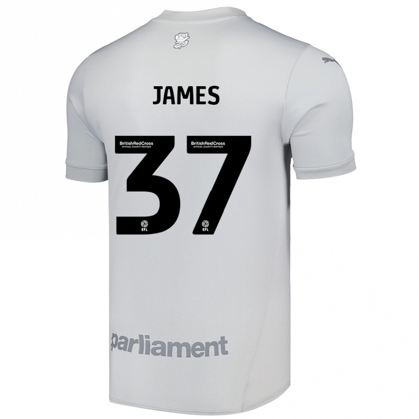 Gyermek Labdarúgás Nathan James #37 Ezüstszürke Idegenbeli Jersey 2024/25 Mez Póló Ing