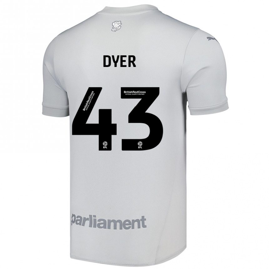 Gyermek Labdarúgás Josiah Dyer #43 Ezüstszürke Idegenbeli Jersey 2024/25 Mez Póló Ing