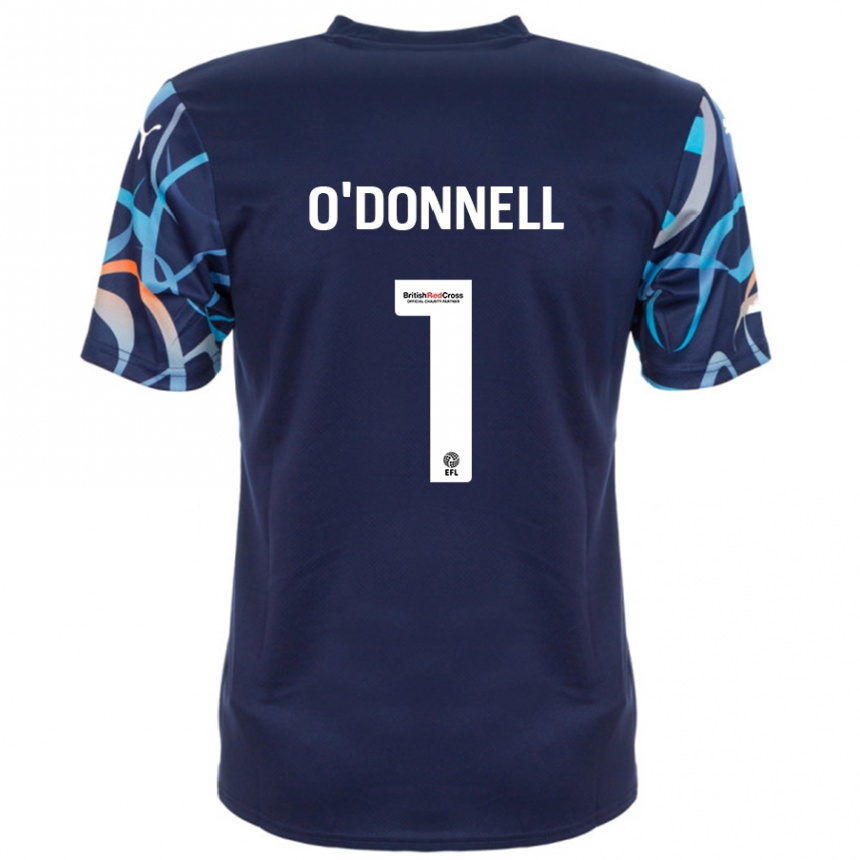 Gyermek Labdarúgás Richard O'donnell #1 Sötétkék Idegenbeli Jersey 2024/25 Mez Póló Ing