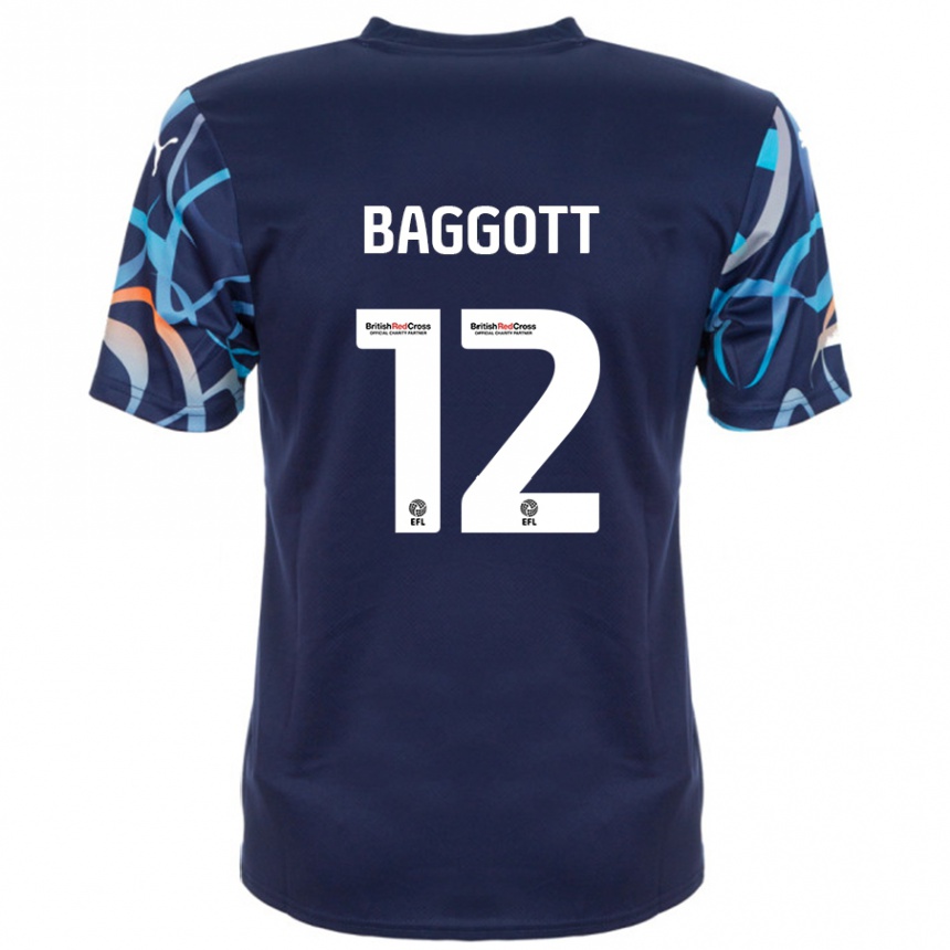 Gyermek Labdarúgás Elkan Baggott #12 Sötétkék Idegenbeli Jersey 2024/25 Mez Póló Ing