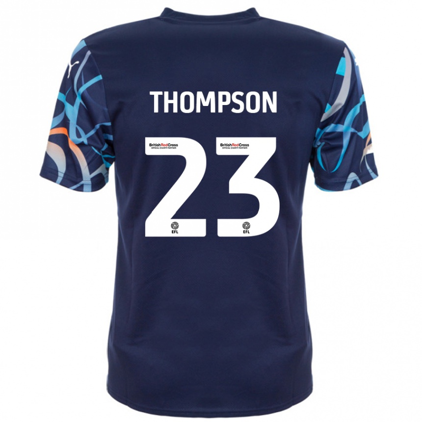 Gyermek Labdarúgás Dominic Thompson #23 Sötétkék Idegenbeli Jersey 2024/25 Mez Póló Ing