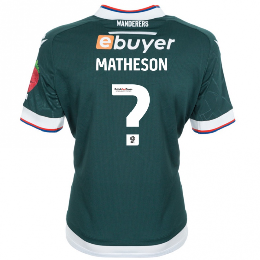 Gyermek Labdarúgás Luke Matheson #0 Sötétzöld Idegenbeli Jersey 2024/25 Mez Póló Ing