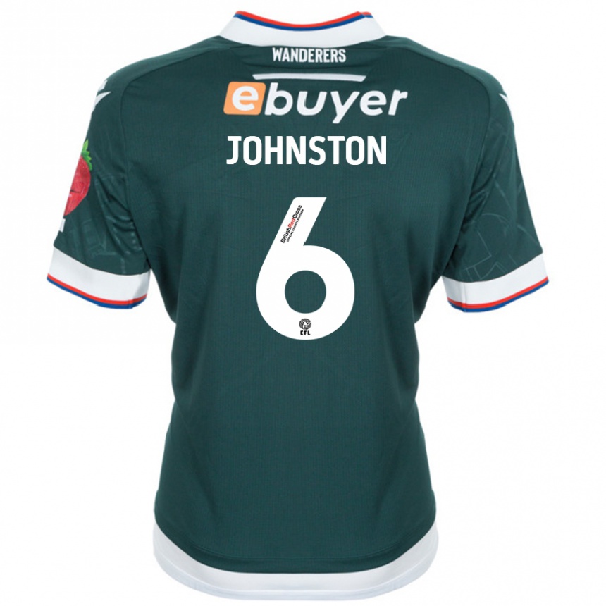 Gyermek Labdarúgás George Johnston #6 Sötétzöld Idegenbeli Jersey 2024/25 Mez Póló Ing