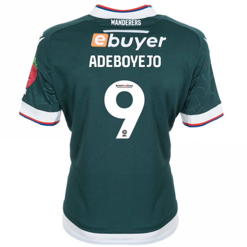 Gyermek Labdarúgás Victor Adeboyejo #9 Sötétzöld Idegenbeli Jersey 2024/25 Mez Póló Ing