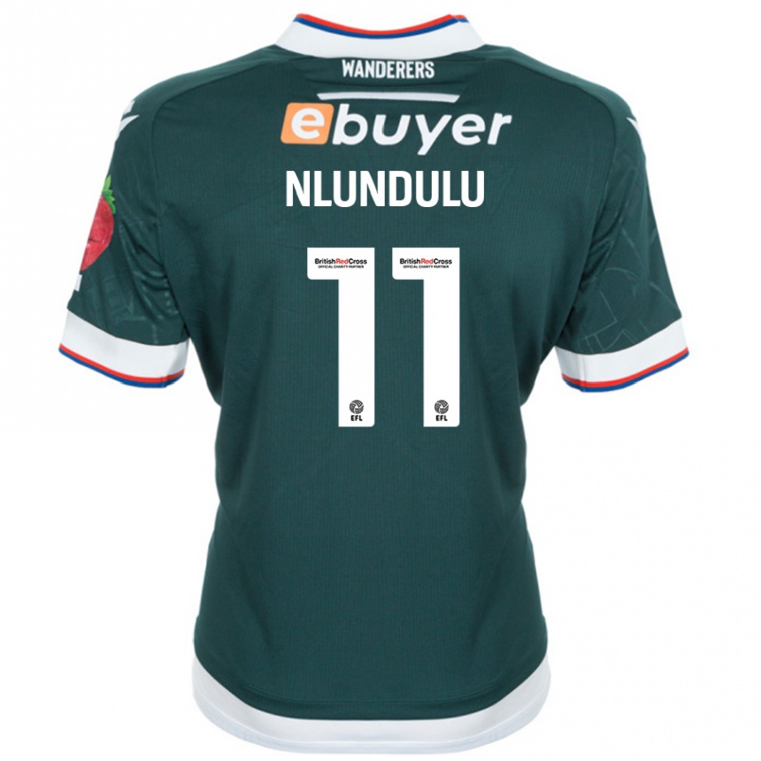 Gyermek Labdarúgás Dan Nlundulu #11 Sötétzöld Idegenbeli Jersey 2024/25 Mez Póló Ing