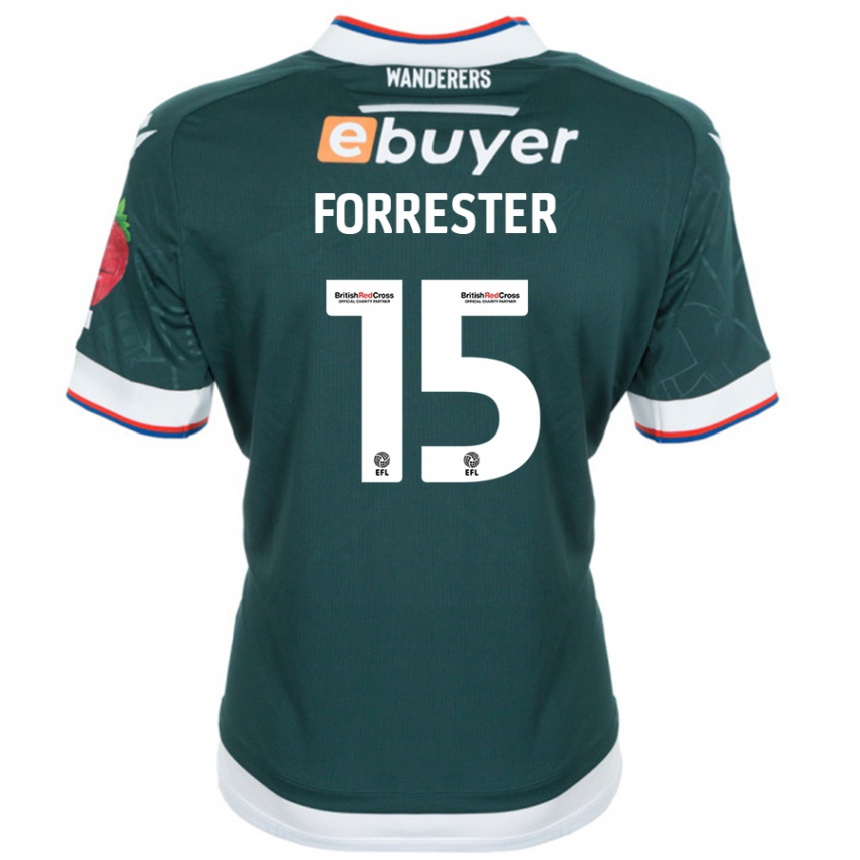 Gyermek Labdarúgás Will Forrester #15 Sötétzöld Idegenbeli Jersey 2024/25 Mez Póló Ing