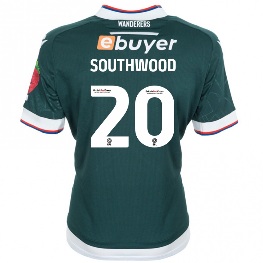 Gyermek Labdarúgás Luke Southwood #20 Sötétzöld Idegenbeli Jersey 2024/25 Mez Póló Ing