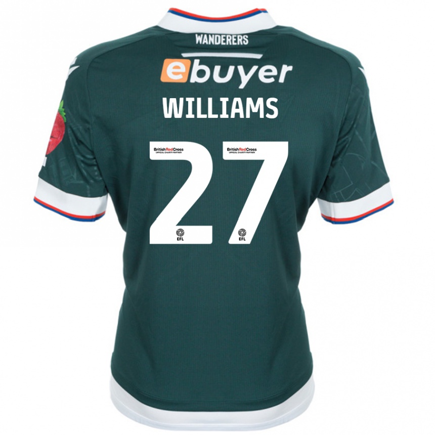 Gyermek Labdarúgás Randell Williams #27 Sötétzöld Idegenbeli Jersey 2024/25 Mez Póló Ing