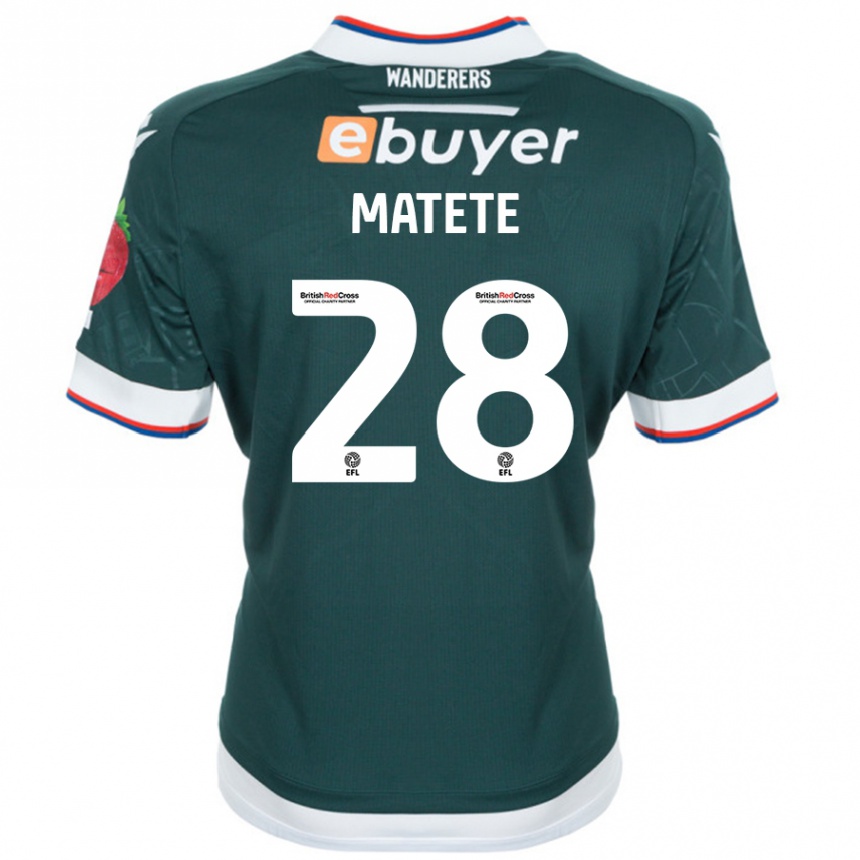 Gyermek Labdarúgás Jay Matete #28 Sötétzöld Idegenbeli Jersey 2024/25 Mez Póló Ing