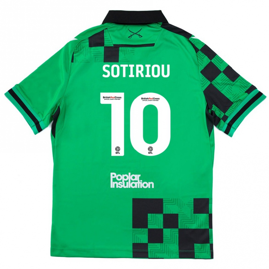 Gyermek Labdarúgás Ruel Sotiriou #10 Zöld Fekete Idegenbeli Jersey 2024/25 Mez Póló Ing