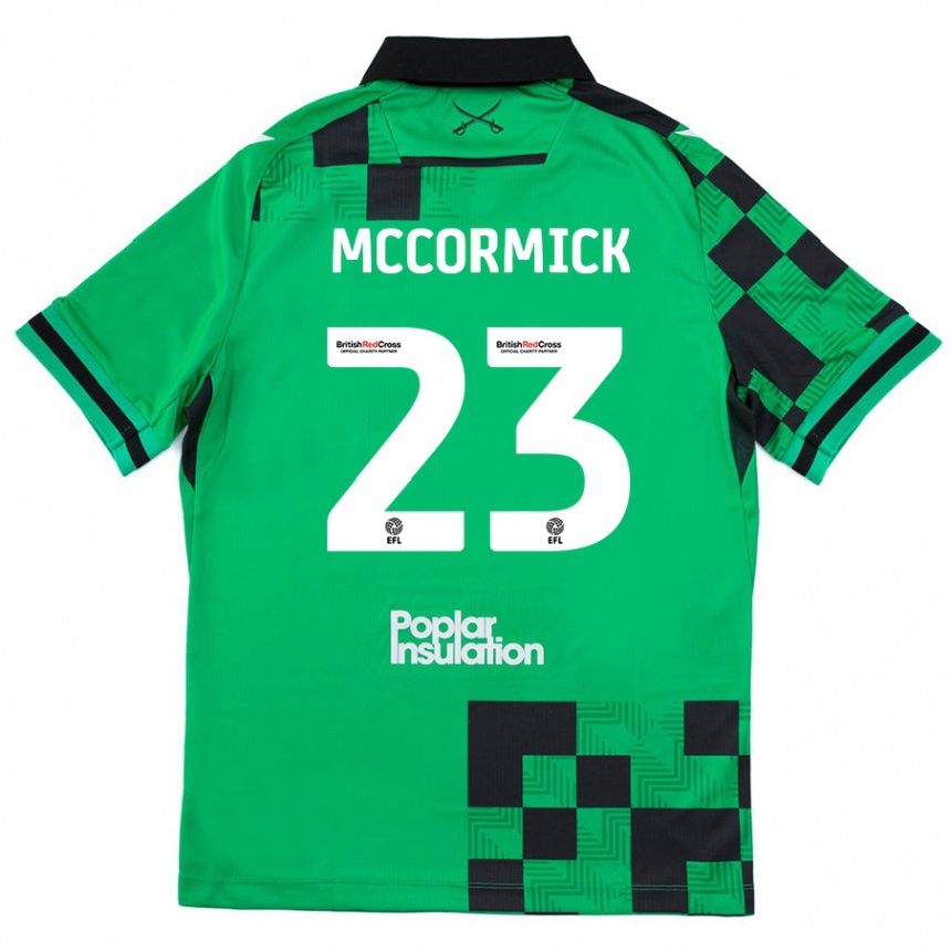 Gyermek Labdarúgás Luke Mccormick #23 Zöld Fekete Idegenbeli Jersey 2024/25 Mez Póló Ing