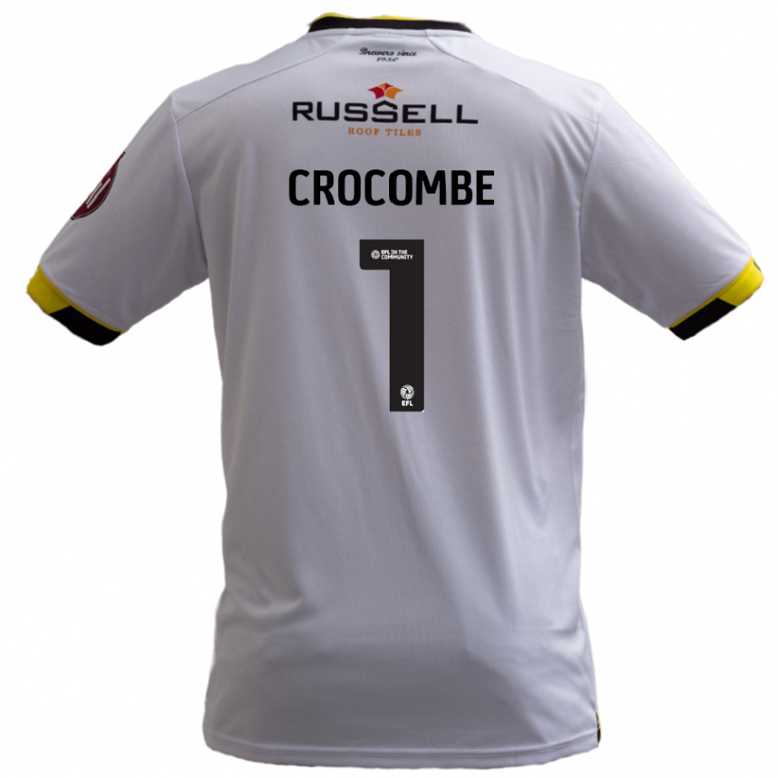 Gyermek Labdarúgás Max Crocombe #1 Fehér Idegenbeli Jersey 2024/25 Mez Póló Ing