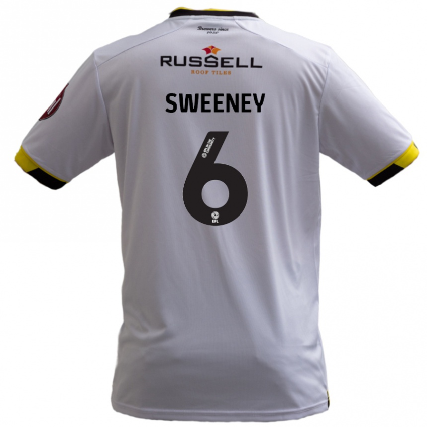 Gyermek Labdarúgás Ryan Sweeney #6 Fehér Idegenbeli Jersey 2024/25 Mez Póló Ing