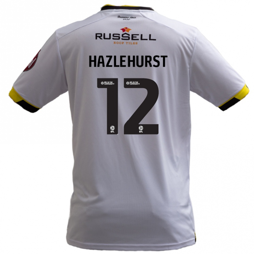 Gyermek Labdarúgás Jack Hazlehurst #12 Fehér Idegenbeli Jersey 2024/25 Mez Póló Ing